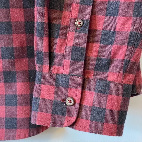 Black Brown 1826 Plaid Flannel Shirt-Mens Colour Maroon and Black Size L… - Picture 5 of 12